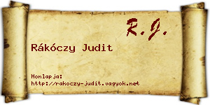 Rákóczy Judit névjegykártya